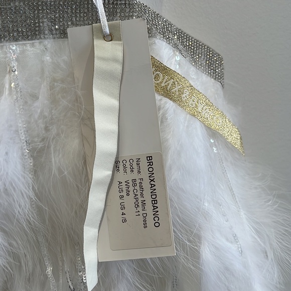 NWT: Bronx and Banco Feather Mini Dress - Picture 5 of 5